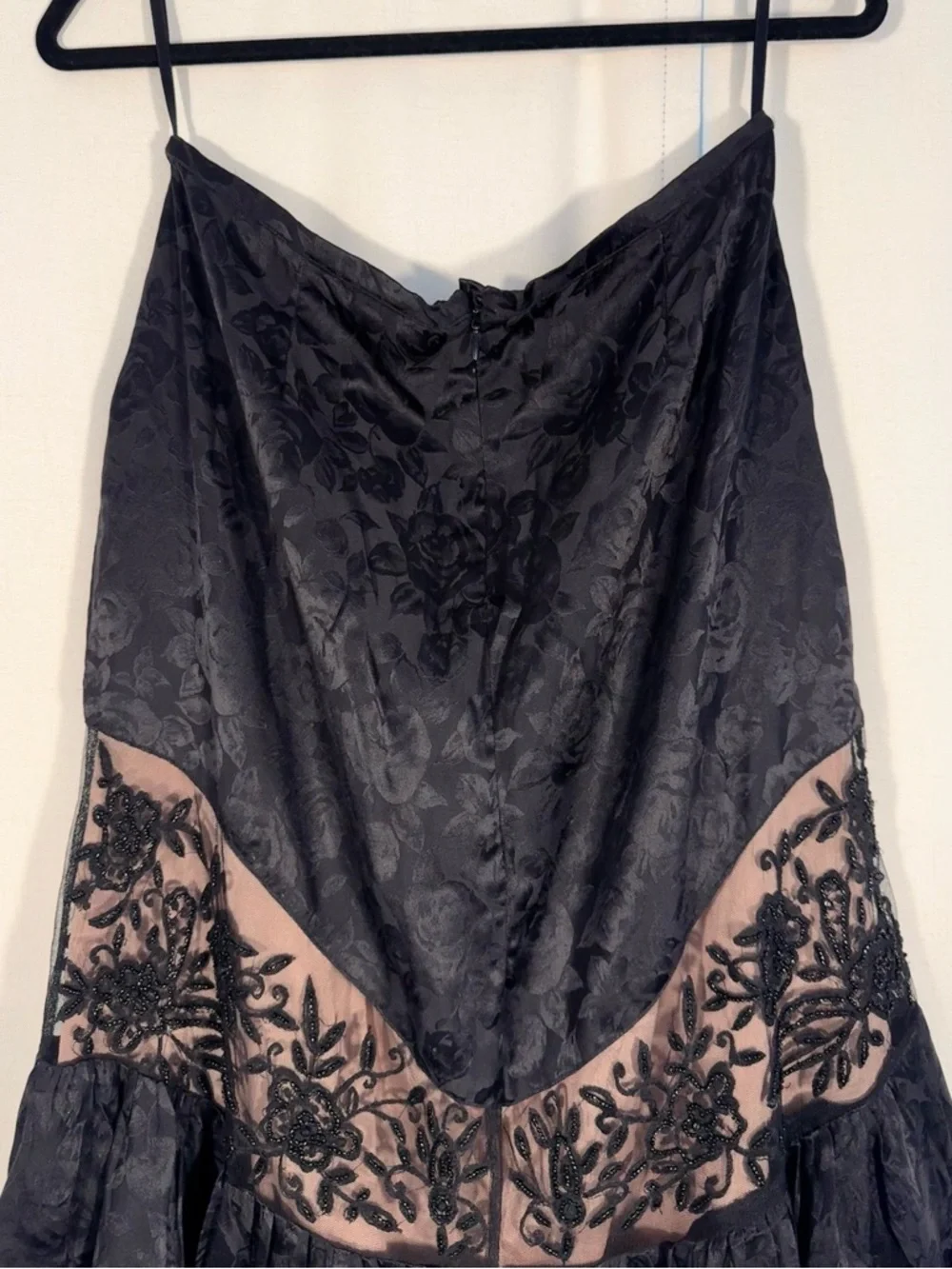 Tracy Reese Black Silk Floral Midi Skirt